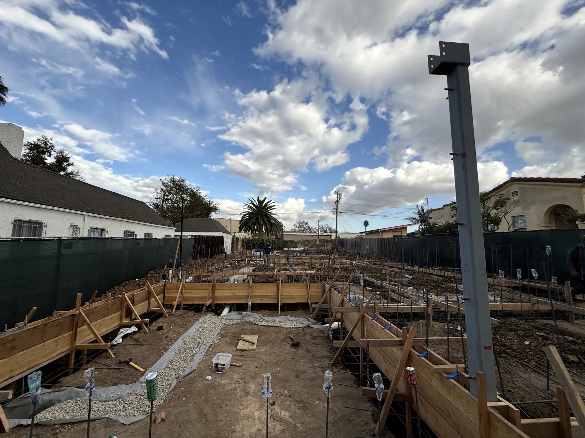 Foundation trenches and formwork