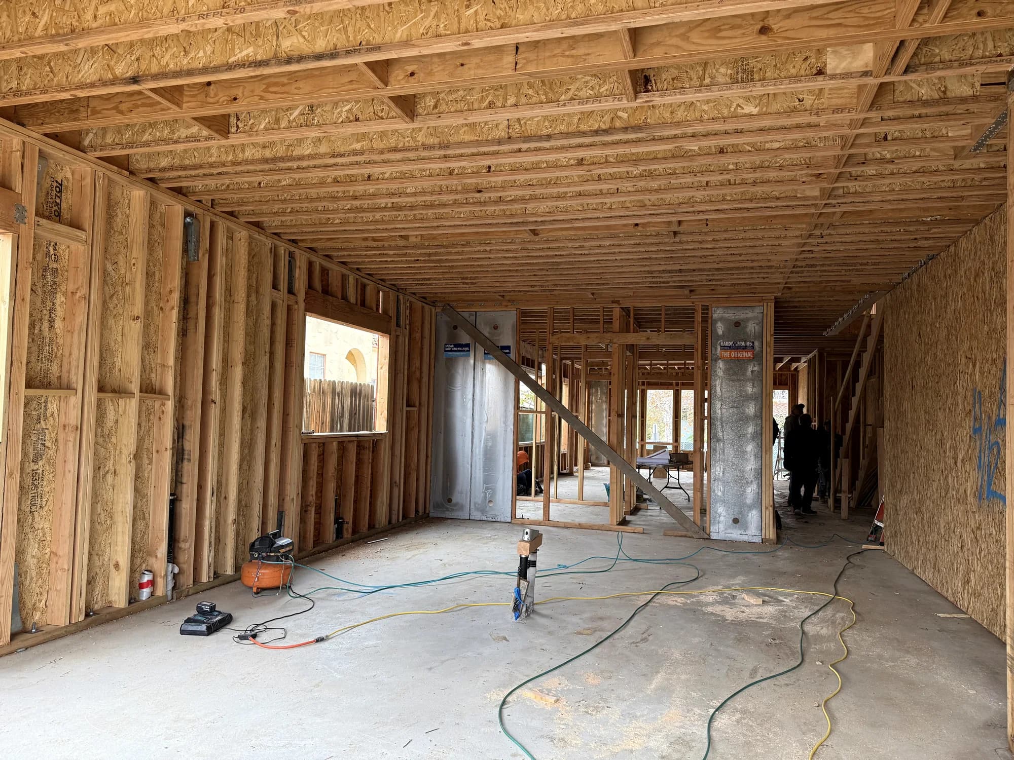 Framed hallway before services