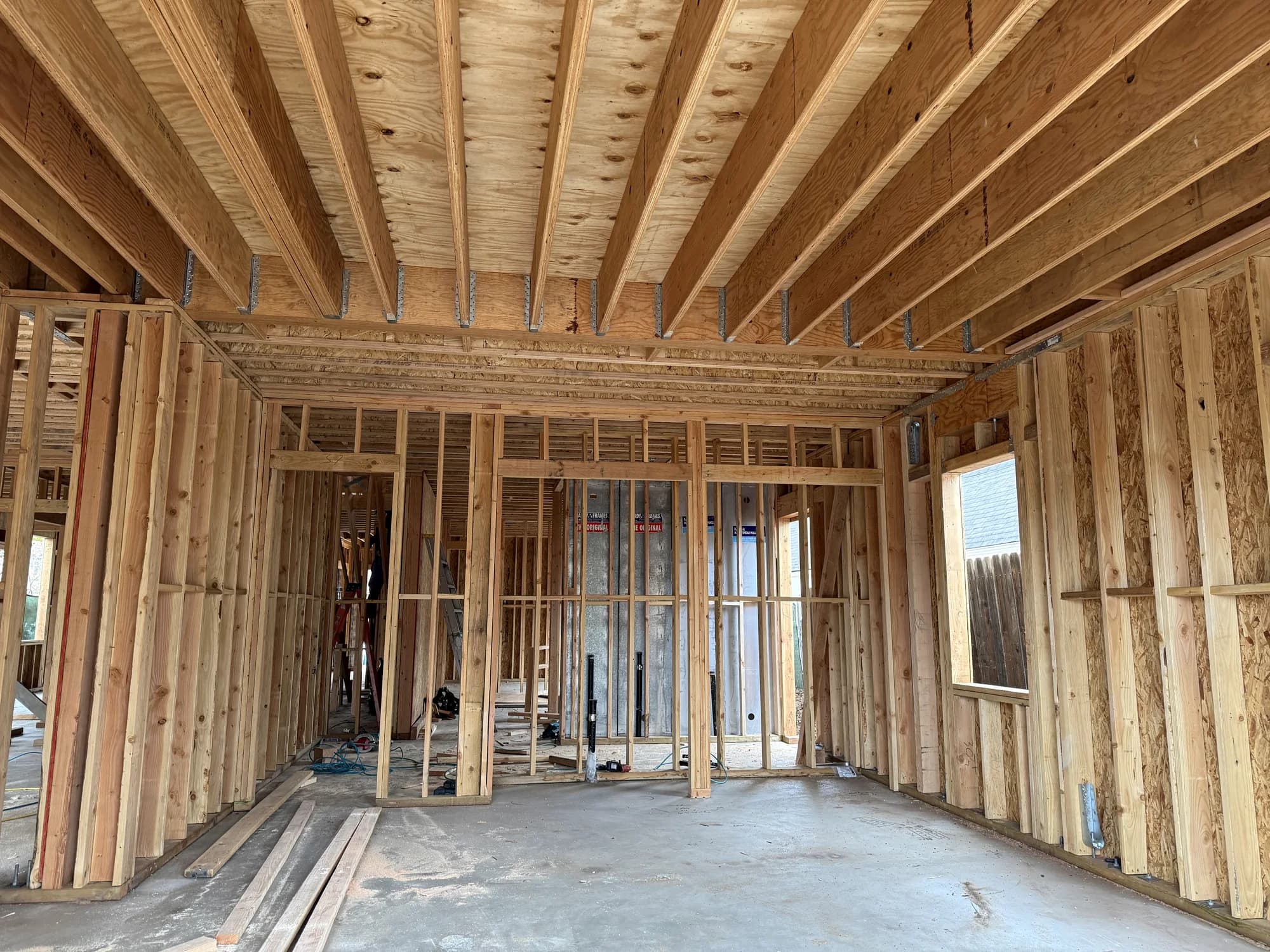 Open-plan interior in frame