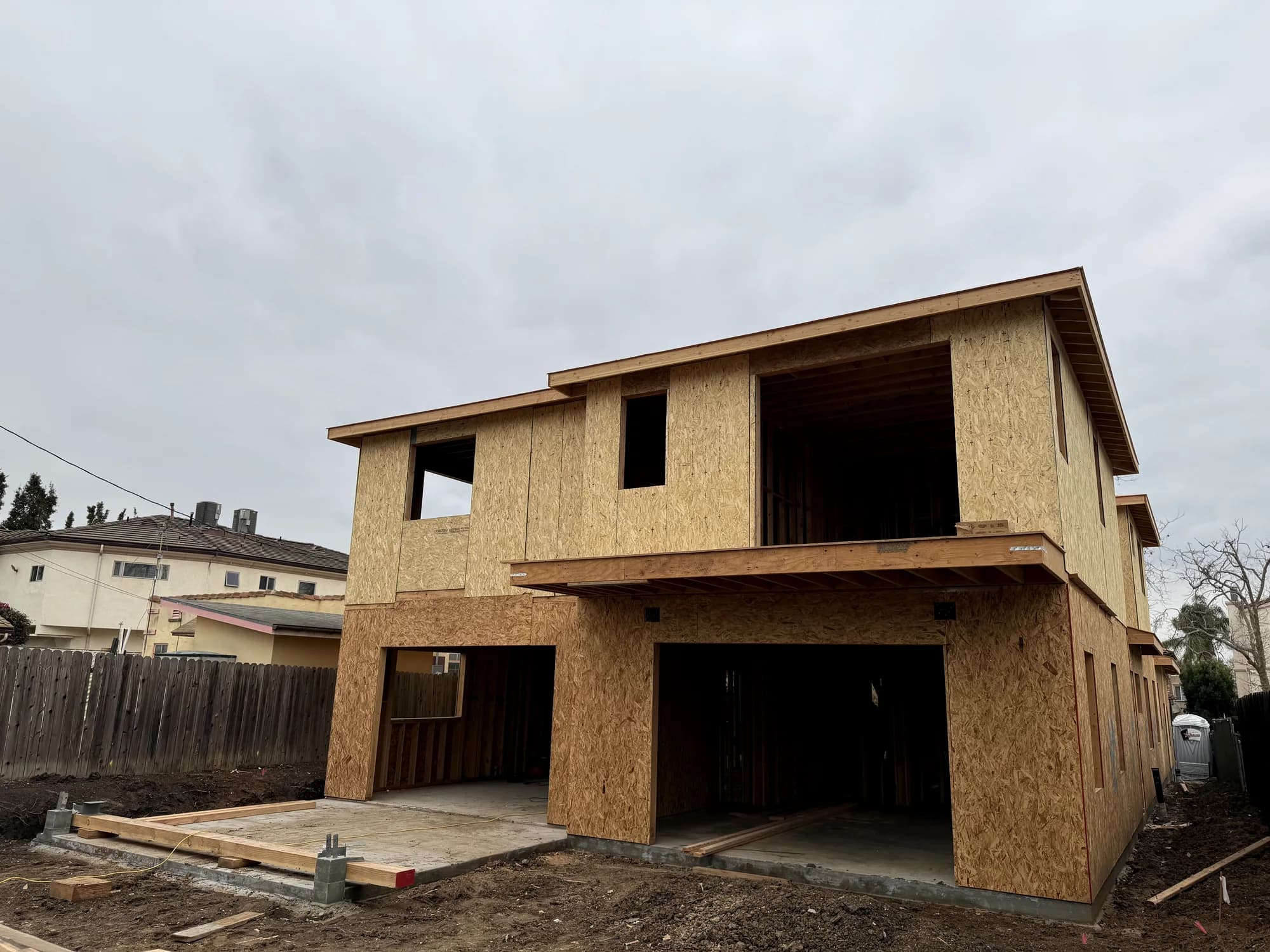 Two-storey frame from the rear